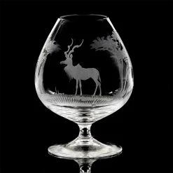 Queen Lace Crystal Brandy Snifter, African Wildlife -Tabletop Shop unnamed file 2282