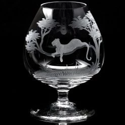 Queen Lace Crystal Brandy Snifter, African Wildlife -Tabletop Shop unnamed file 2283