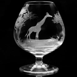Queen Lace Crystal Brandy Snifter, African Wildlife -Tabletop Shop unnamed file 2284