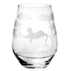 Queen Lace Crystal Stemless Wine Glass, African Wildlife -Tabletop Shop unnamed file 2329