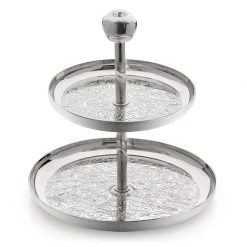 Christofle Jardin D'Eden Silverplated Two-Tier Dessert Stand