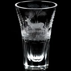Queen Lace Crystal Vase With Stag