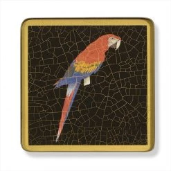 Scully & Scully Parrot Square Glass Coasters