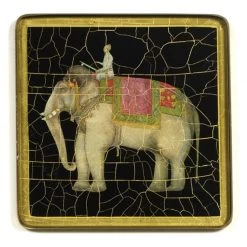 Scully & Scully Indian Elephant Square Glass Coasters -Tabletop Shop unnamed file 2395