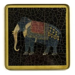 Scully & Scully Indian Elephant Square Glass Coasters -Tabletop Shop unnamed file 2397