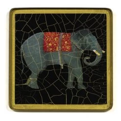 Scully & Scully Indian Elephant Square Glass Coasters -Tabletop Shop unnamed file 2399