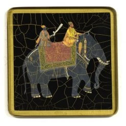 Scully & Scully Indian Elephant Square Glass Coasters -Tabletop Shop unnamed file 2400