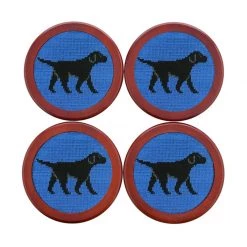 Scully & Scully Black Labrador Needlepoint Coaster Set