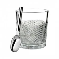 Waterford Diamond Line Ice Bucket With Scoop