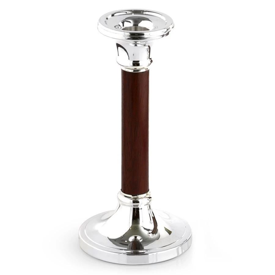 Scully & Scully Sterling Silver & Mahogany Candlesticks 4 Scully & Scully Sterling Silver & Mahogany Candlesticks - Image 2