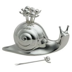 Scully & Scully Ercuis Tuileries Silverplated Snail Cocktail Picks Set