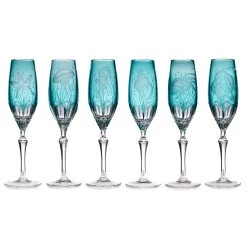 Varga Champagne Flutes, Turquoise Pacifica -Tabletop Shop unnamed file 2932