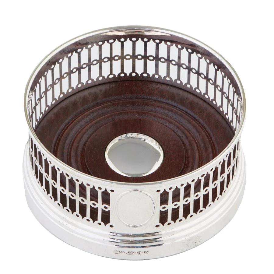 Scully & Scully Sterling Silver Pierced Wine Coaster 4 Scully & Scully Sterling Silver Pierced Wine Coaster - Image 2