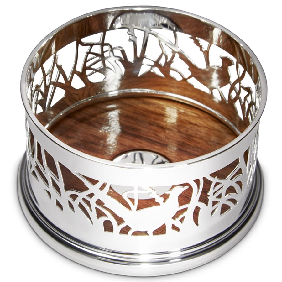 Scully & Scully Sterling Silver Hand-Pierced Pheasant Wine Coaster 3 Scully & Scully Sterling Silver Hand-Pierced Pheasant Wine Coaster