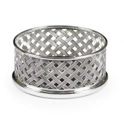 Scully & Scully Sterling Silver Open Basketweave Wine Coaster