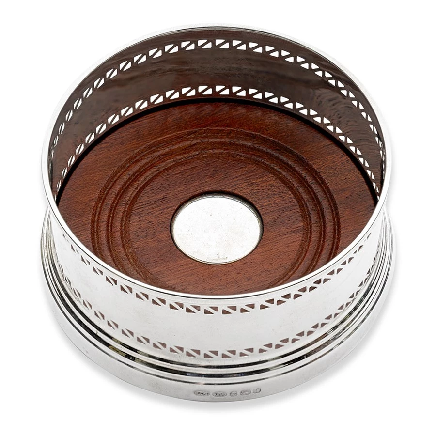 Scully & Scully Sterling Silver Classic Wine Coasters 4 Scully & Scully Sterling Silver Classic Wine Coasters - Image 2