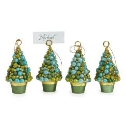 Scully & Scully Evergreen Bolsie Place Card Holder, Set Of 4