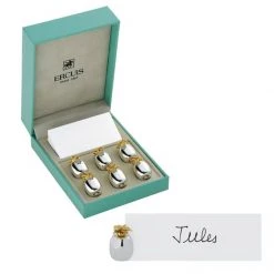 Scully & Scully Ercuis Silver & Gold Plated Pineapple Place Card Holders, Set Of 6