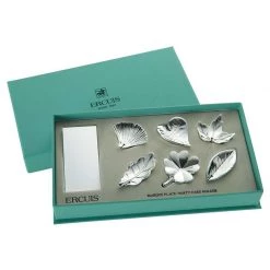 Scully & Scully Ercuis Leaf & Flower Silverplated Place Card Holders, Set Of 6