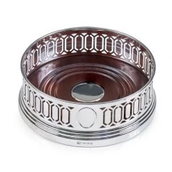 Scully & Scully Sterling Silver Fret Pierced Wine Coaster