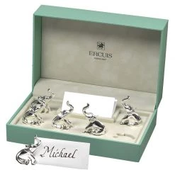 Scully & Scully Ercuis Silverplated Elephant Place Card Holders, Set Of 6