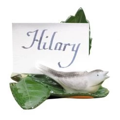 Herend Bird On Leaf Menu Card Holder -Tabletop Shop unnamed file 3142