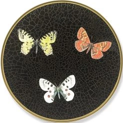 Scully & Scully Butterfly Black Round Glass Placemats -Tabletop Shop unnamed file 3220