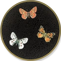 Scully & Scully Butterfly Black Round Glass Placemats -Tabletop Shop unnamed file 3221