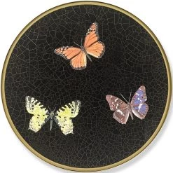 Scully & Scully Butterfly Black Round Glass Placemats -Tabletop Shop unnamed file 3222