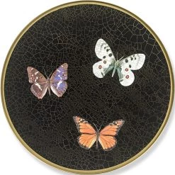 Scully & Scully Butterfly Black Round Glass Placemats -Tabletop Shop unnamed file 3223