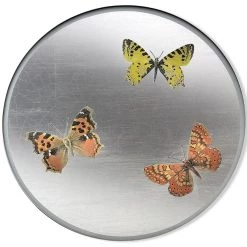 Scully & Scully Butterfly Silver Round Glass Placemats
