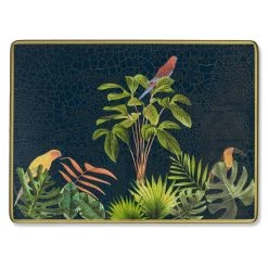 Scully & Scully Azure Blue Jungle Birds Placemats & Coasters