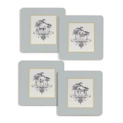 Scully & Scully Harlequin Grey Border Mats & Coasters