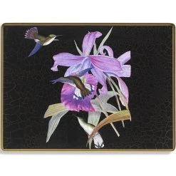 Scully & Scully Black Hummingbird Large Glass Placemats -Tabletop Shop unnamed file 3403