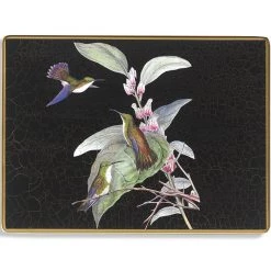 Scully & Scully Black Hummingbird Large Glass Placemats -Tabletop Shop unnamed file 3404