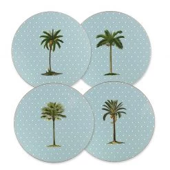 Scully & Scully Palm Tree Round Mats & Coasters -Tabletop Shop unnamed file 3406