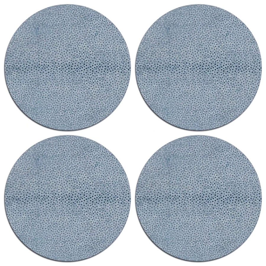 Scully & Scully Shagreen Design Round Mats & Coasters 3 Scully & Scully Shagreen Design Round Mats & Coasters