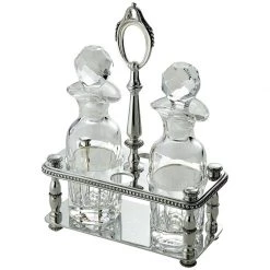 Ercuis Perles Silverplated Oil & Vinegar Set