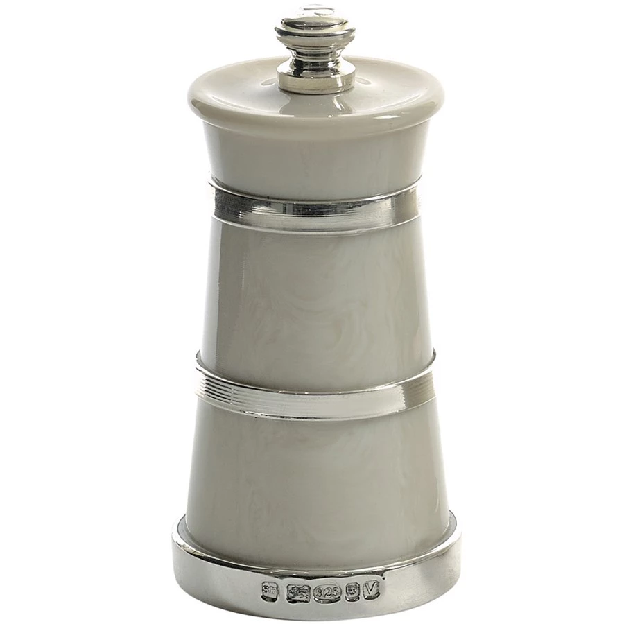 Scully & Scully Sterling Silver-Banded Ivorine Salt & Pepper Mills 3 Scully & Scully Sterling Silver-Banded Ivorine Salt & Pepper Mills