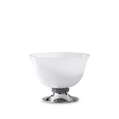 Buccellati Caviar Sterling Silver & Opaline Murano Glass Bowls