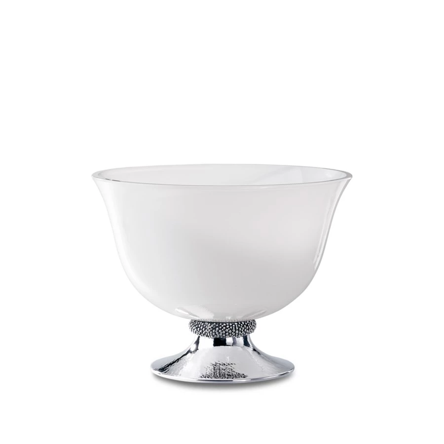 Buccellati Caviar Sterling Silver & Opaline Murano Glass Bowls 4 Buccellati Caviar Sterling Silver & Opaline Murano Glass Bowls - Image 2