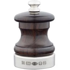 Scully & Scully Ebony & Sterling Silver Salt & Pepper Mills