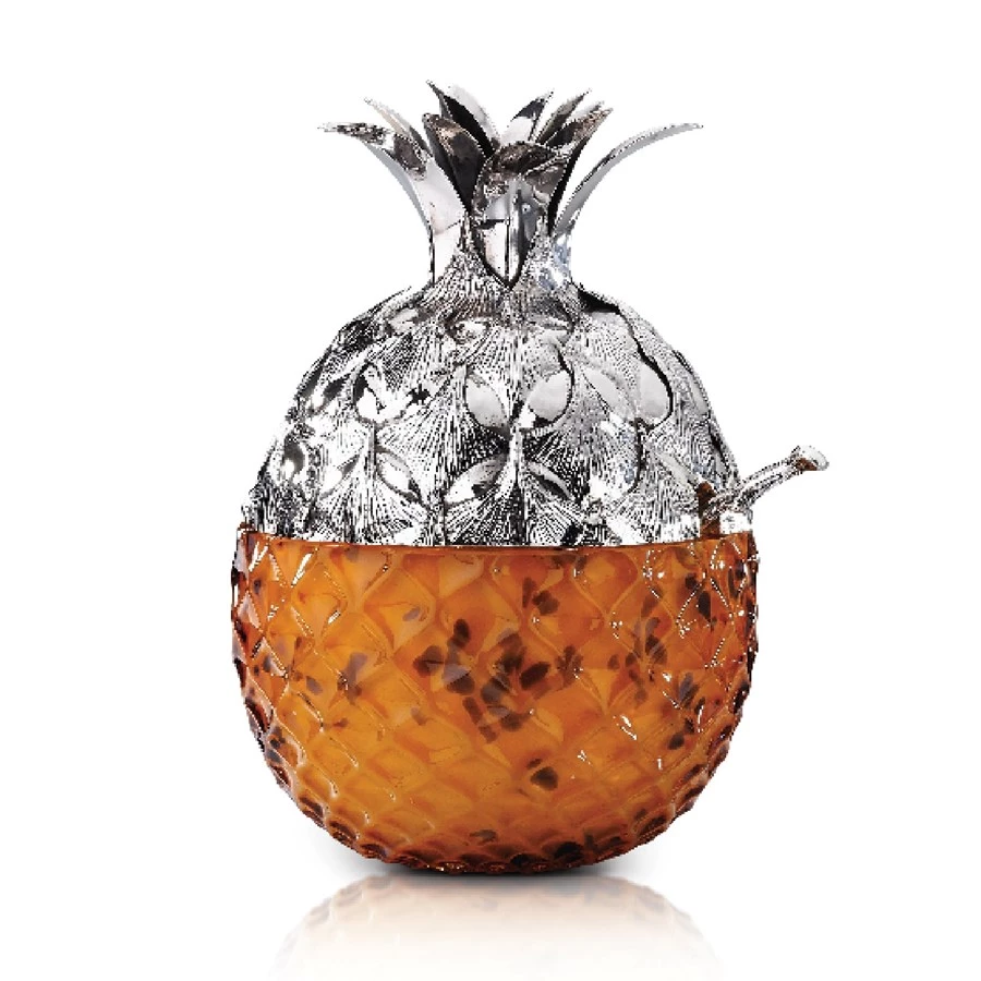 Buccellati Sterling Silver & Murano Glass Fruit Jam Jars 3 Buccellati Sterling Silver & Murano Glass Fruit Jam Jars