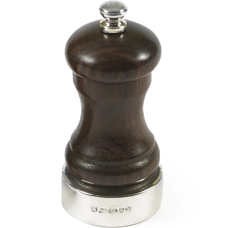 Scully & Scully Rosewood Salt & Pepper Mills With Sterling Silver Bands 4 Scully & Scully Rosewood Salt & Pepper Mills With Sterling Silver Bands - Image 2