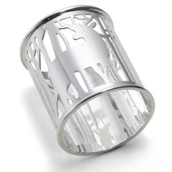 Scully & Scully Sterling Silver Hand-Pierced Stag Napkin Ring