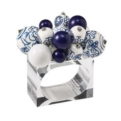 Scully & Scully Cloud Napkin Ring Blue & White