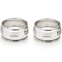 Scully & Scully Sterling Silver Barrel Napkin Ring, Set Of 2