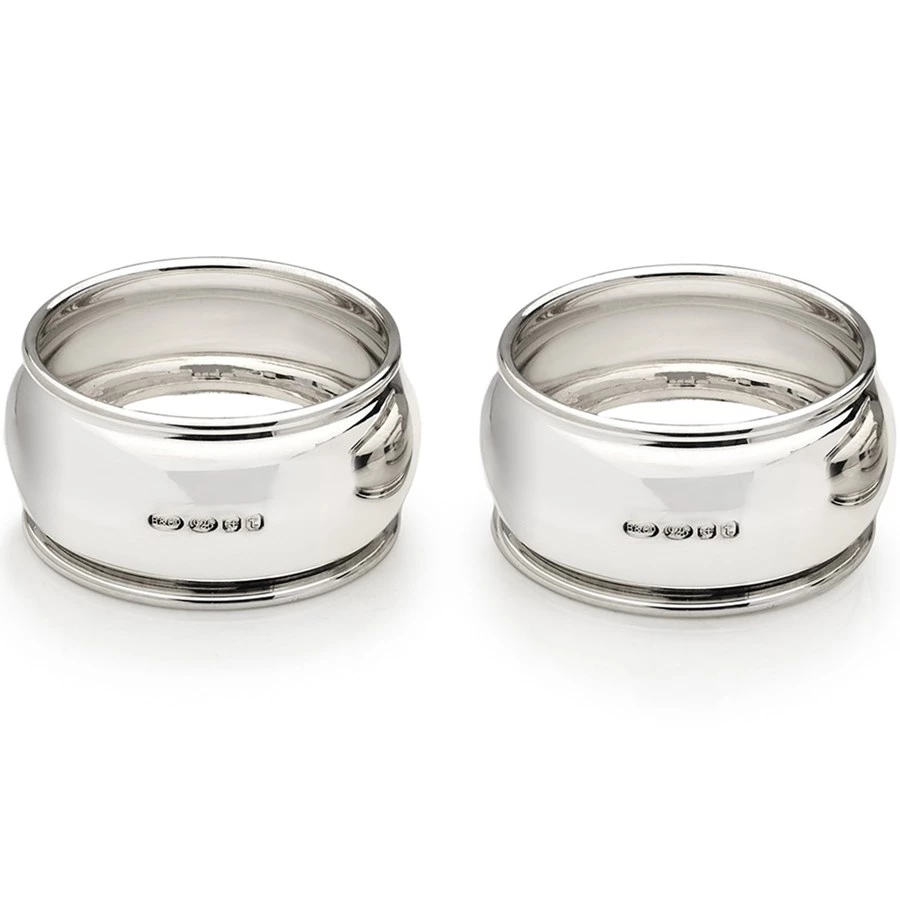 Scully & Scully Sterling Silver Barrel Napkin Ring, Set Of 2 3 Scully & Scully Sterling Silver Barrel Napkin Ring, Set Of 2