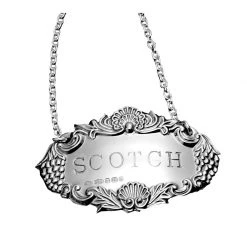 Scully & Scully Sterling Silver Shell & Grape Decanter Label