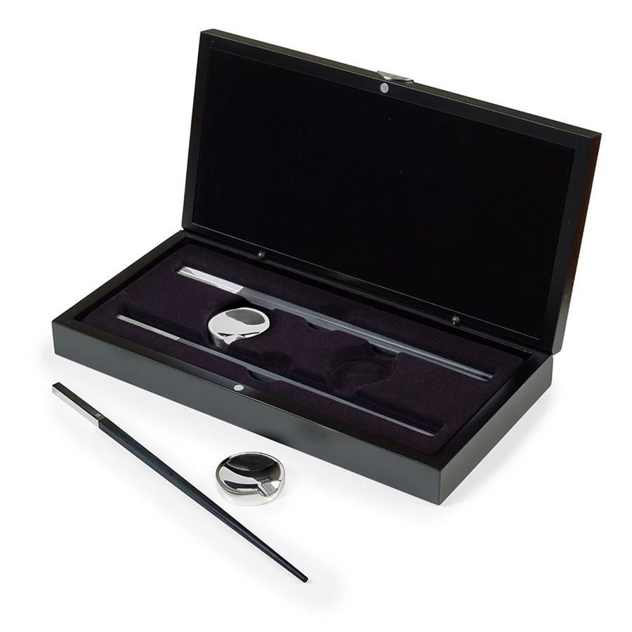 Ercuis Oriental Silverplated Chopsticks & Holders, Set Of 2 3 Ercuis Oriental Silverplated Chopsticks & Holders, Set Of 2